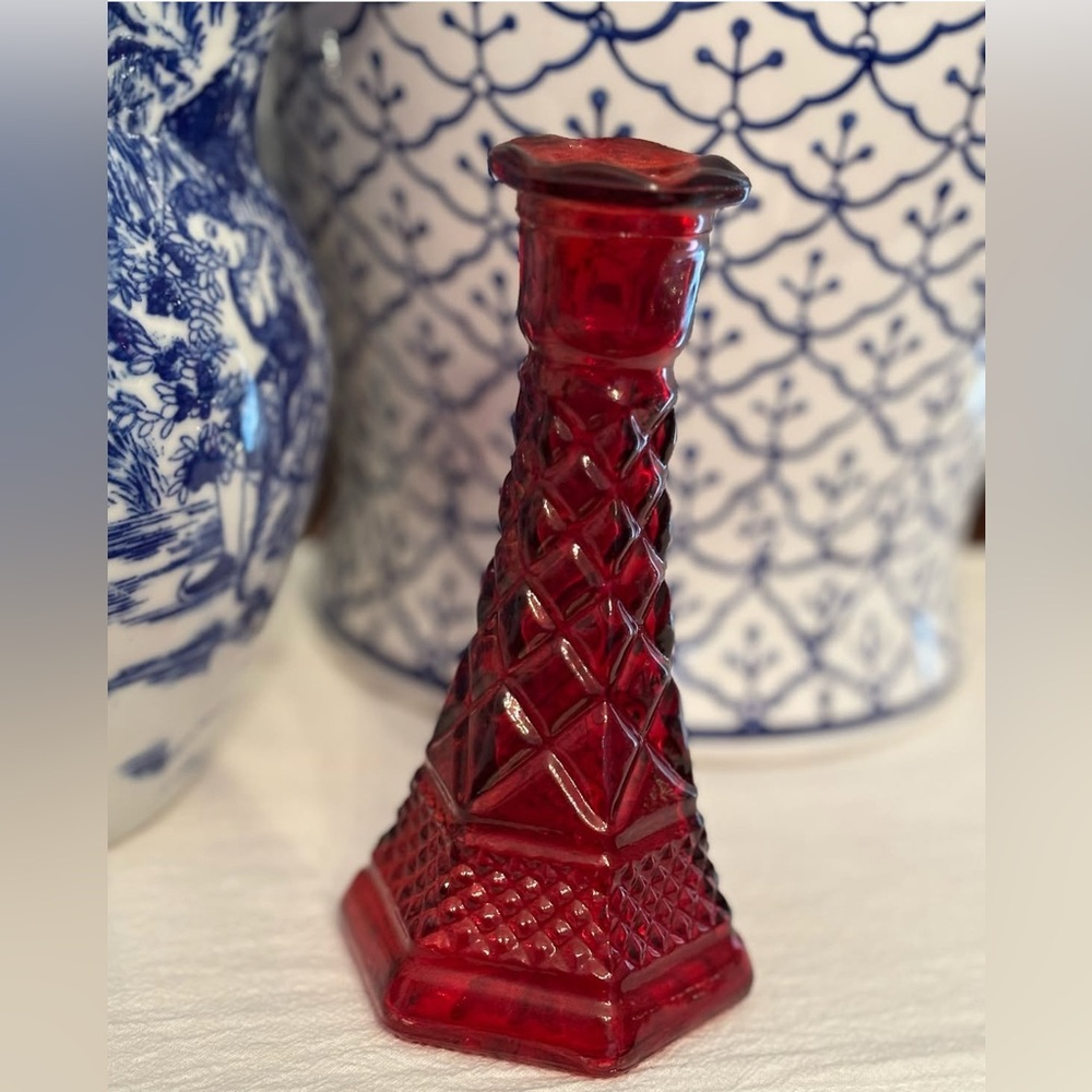 RARE Vintage Wexford Anchor Hocking Ruby Red Bud Vase